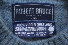 画像4: 80s USA製 ROBERT BRUCE ランダムボーダー シェットランド ウールニット セーター M (4)