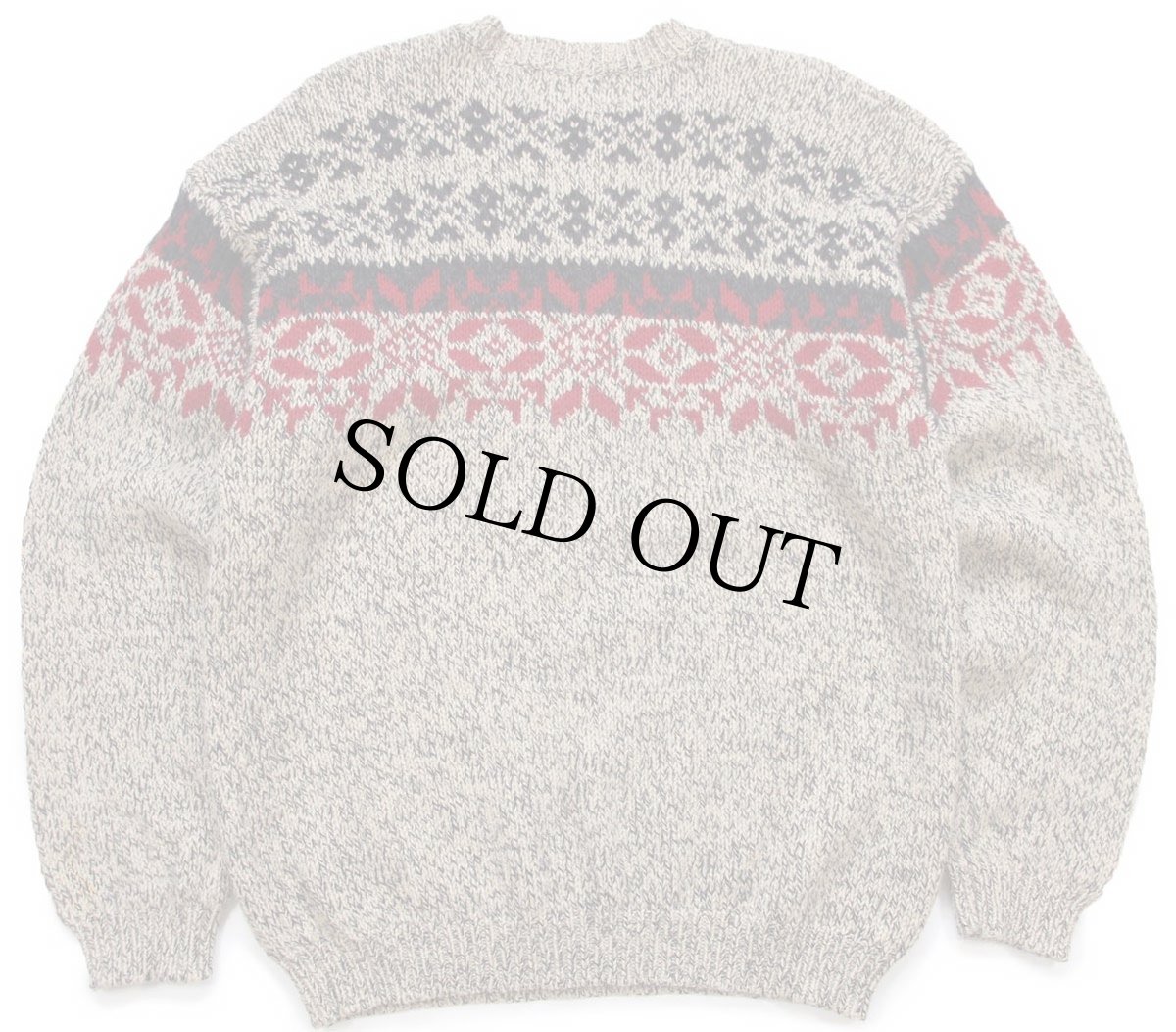 画像2: 90s EddieBauerエディーバウアー LEGENDS 雪柄 ノルディック柄 ローゲージ ウールニット セーター L (2)