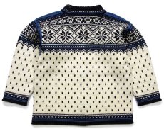 画像2: 00s ノルウェー製 DALE OF NORWAY 雪柄 ノルディック柄 ウールニット フルジップ セーター キッズ 4★カーディガン (2)