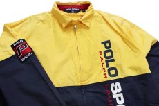 画像3: 90s POLO SPORT ポロ スポーツ ラルフローレン チンスト付き ツートン コットンポプリン ジャケット 紺×黄 L (3)