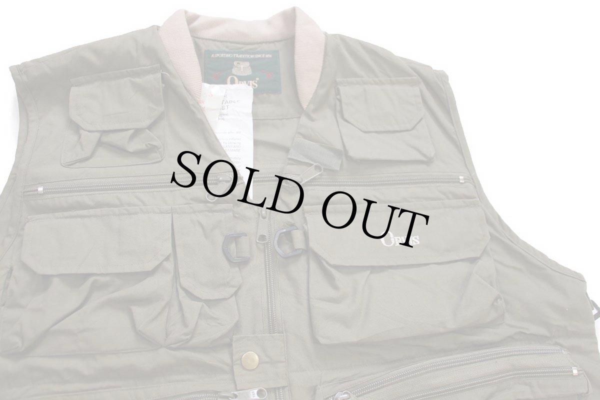 画像3: 90s ORVISオービス ロゴ刺繍 フィッシングベスト オリーブドラブ L (3)