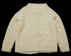 画像2: UNKNOWN ケーブル編み ウール ハンドニット カーディガン ナチュラル キッズ★フィッシャーマン (2)