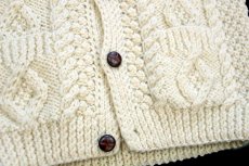 画像5: アイルランド製 Quill's ケーブル編み ウール ハンドニット カーディガン ナチュラル キッズ★フィッシャーマン (5)