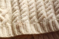 画像7: アイルランド製 aran crafts ケーブル編み ロング メリノウールニット パーカー ナチュラル XL★カーディガン フィッシャーマン (7)