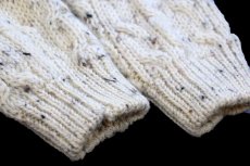 画像6: アイルランド製 River View ケーブル編み ネップ入り ウールニット セーター ナチュラル キッズ L★フィッシャーマン (6)