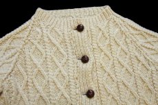 画像3: UNKNOWN ケーブル編み ウール ハンドニット カーディガン ナチュラル キッズ★フィッシャーマン (3)
