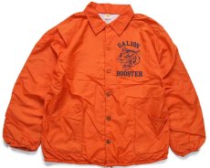 画像1: 70s USA製 RUSSELLラッセル GALION BOOSTER タイガー パチポケ ナイロン コーチジャケット オレンジ XL (1)