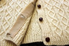 画像5: UNKNOWN ケーブル編み ウール ハンドニット カーディガン ナチュラル キッズ★フィッシャーマン (5)
