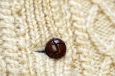 画像4: UNKNOWN ケーブル編み ウール ハンドニット カーディガン ナチュラル キッズ★フィッシャーマン (4)