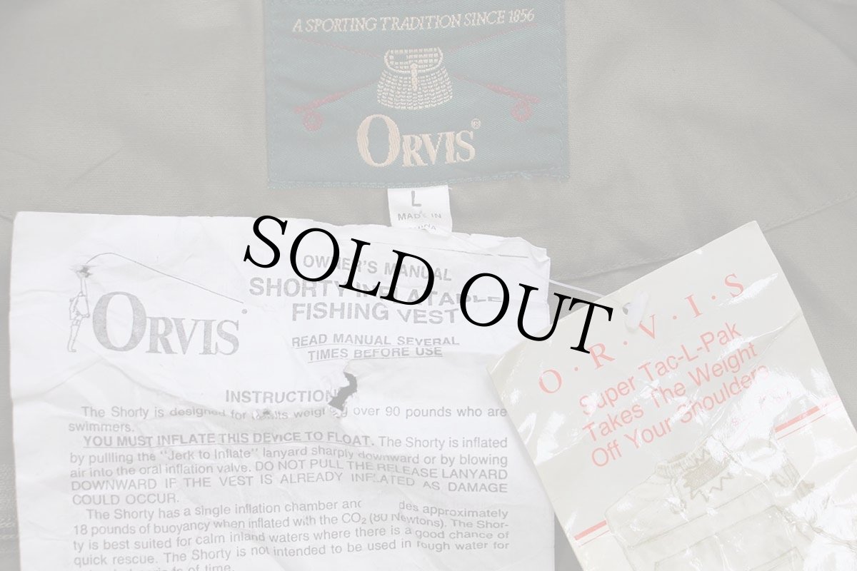 画像4: 90s ORVISオービス ロゴ刺繍 フィッシングベスト オリーブドラブ L (4)