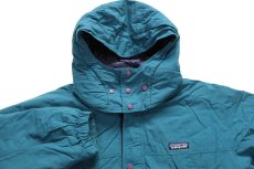 画像3: 90s patagoniaパタゴニア Guide Parka ガイドパーカー フード付き 中綿入り ナイロンジャケット 青緑 KIDS'12 (3)