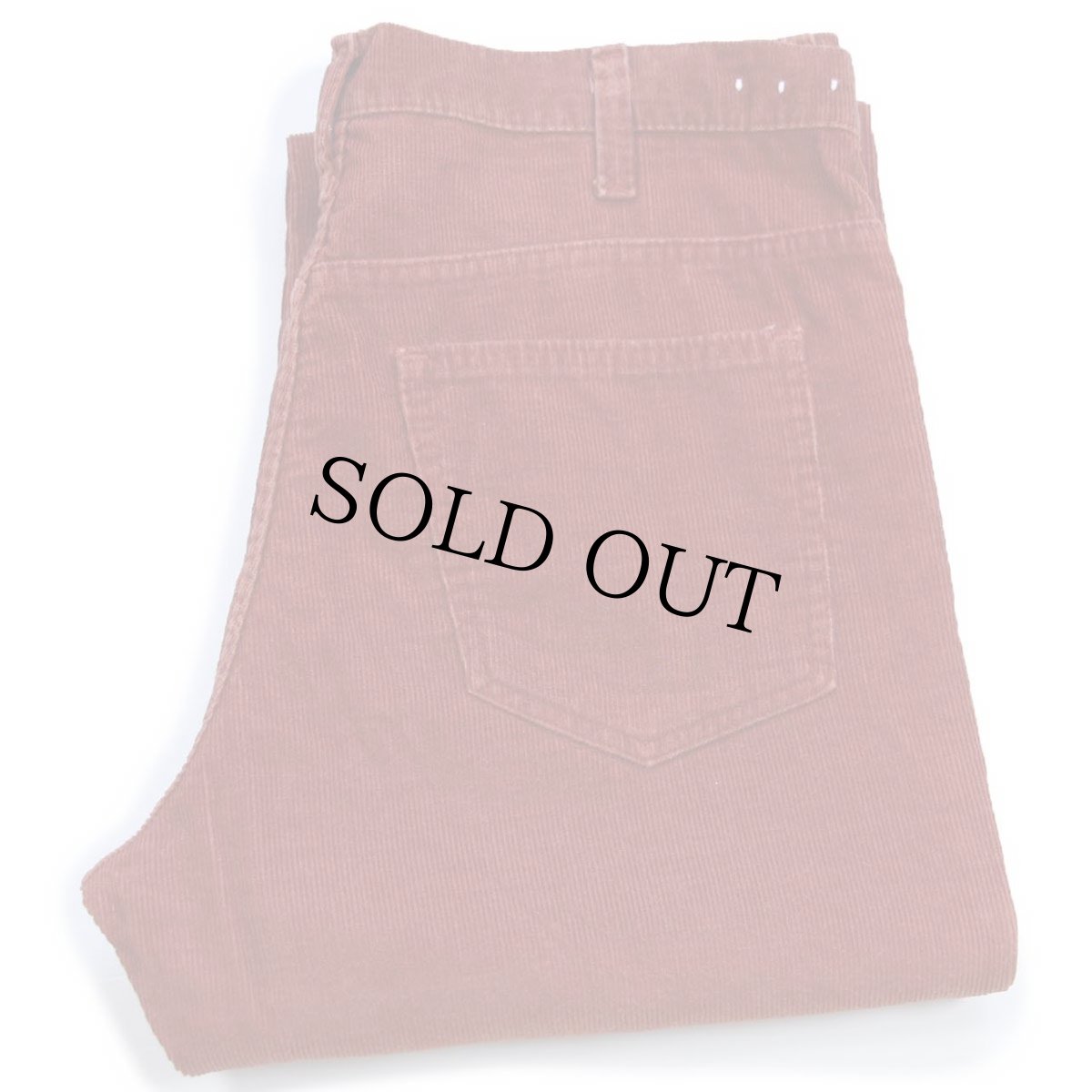 画像1: 70s JCPenney PLAIN POCKETS フレア コーデュロイパンツ 赤茶 W34 (1)