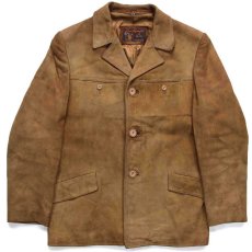 画像1: 70s Don Lorenzo × ROETAN LEATHERS ディアスキン スエード レザージャケット 茶 40 (1)