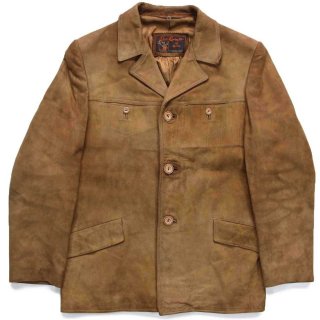 60s CUSTOM COAT フリンジ ステッチ装飾 ディアスキン レザー