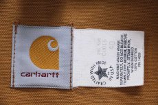 画像4: 90s USA製 carharttカーハート Barn Chore Jacket TRIANGLE 刺繍 ダック地 バーンチョアジャケット カバーオール 茶 40 (4)