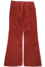 画像3: 70s JCPenney PLAIN POCKETS フレア コーデュロイパンツ 赤茶 W34 (3)