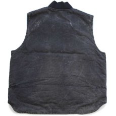 画像2: 00s USA製 carharttカーハート キルティングライナー ダックベスト 黒 フェード XL (2)