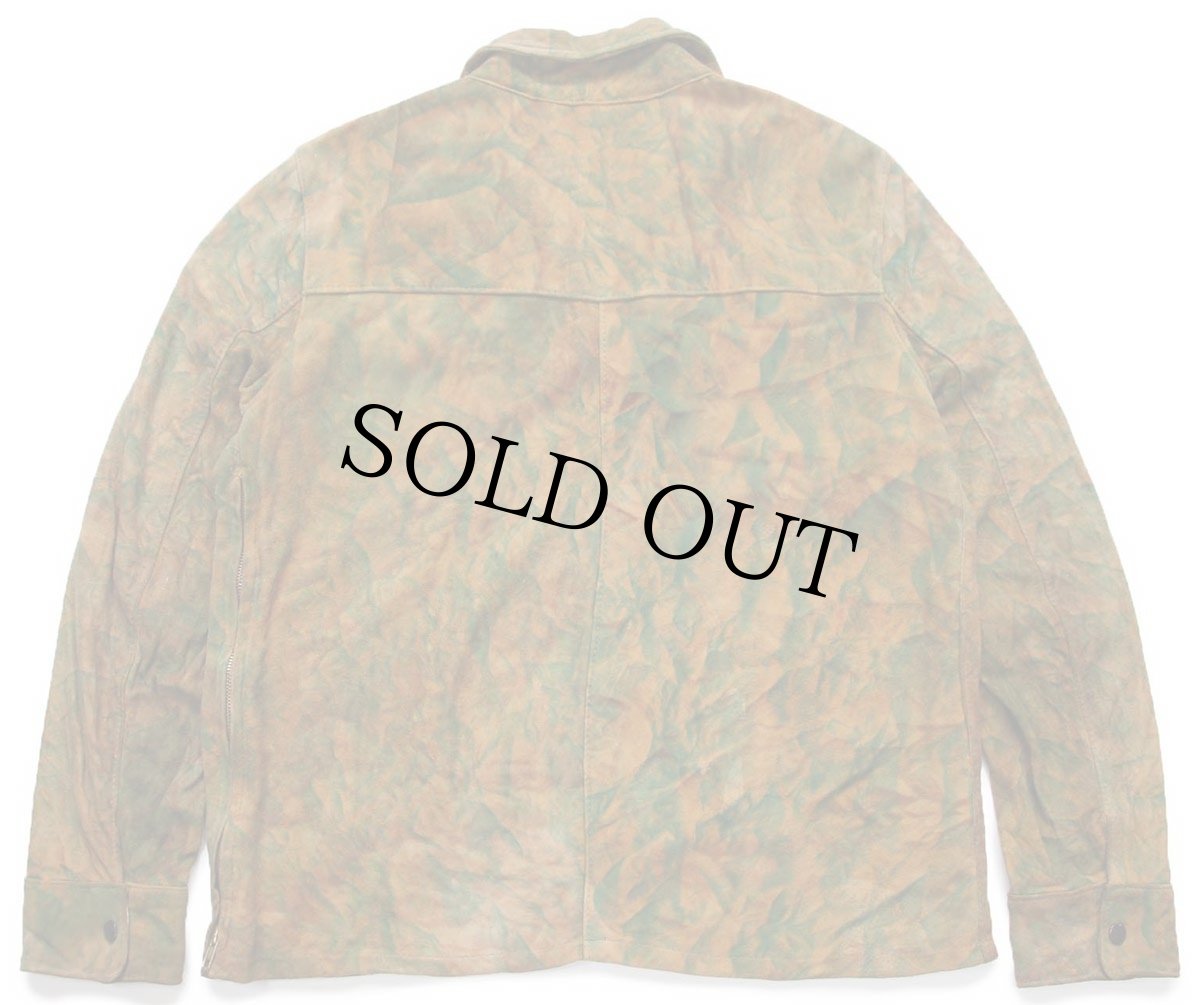 画像2: 80s USA製 Deer Wear ハンドペイント レースアップ プルオーバー ディアスキン スエード レザーシャツジャケット 茶 42 (2)