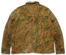 画像2: 80s USA製 Deer Wear ハンドペイント レースアップ プルオーバー ディアスキン スエード レザーシャツジャケット 茶 42 (2)