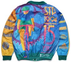 画像2: 90s STP 1994 Bicycle アート 全面プリント STARBUCKS COFFEE adidas YAKIMA SUBARU 協賛 ペーパージャケット M (2)