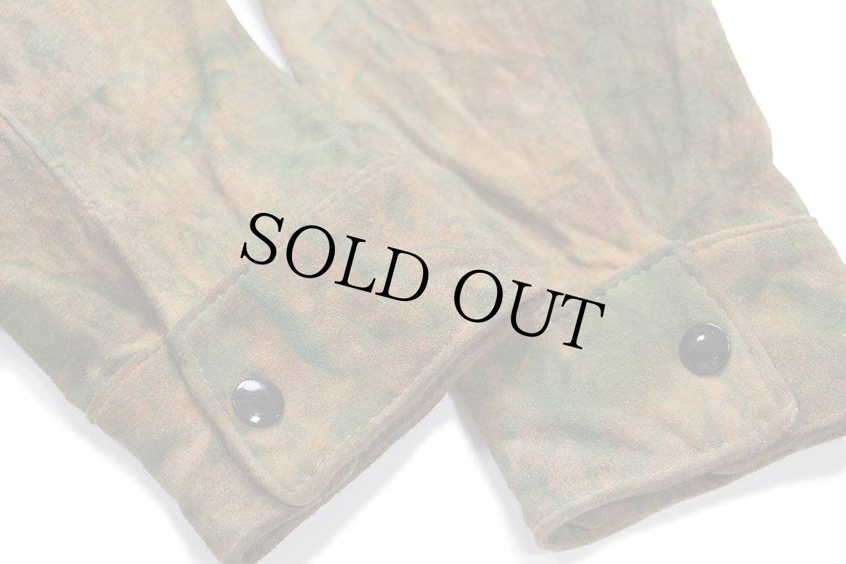 画像8: 80s USA製 Deer Wear ハンドペイント レースアップ プルオーバー ディアスキン スエード レザーシャツジャケット 茶 42 (8)