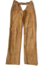 画像2: 60s UNKNOWN スエード レザーチャップス 茶 (2)