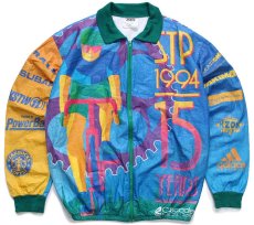 画像1: 90s STP 1994 Bicycle アート 全面プリント STARBUCKS COFFEE adidas YAKIMA SUBARU 協賛 ペーパージャケット M (1)