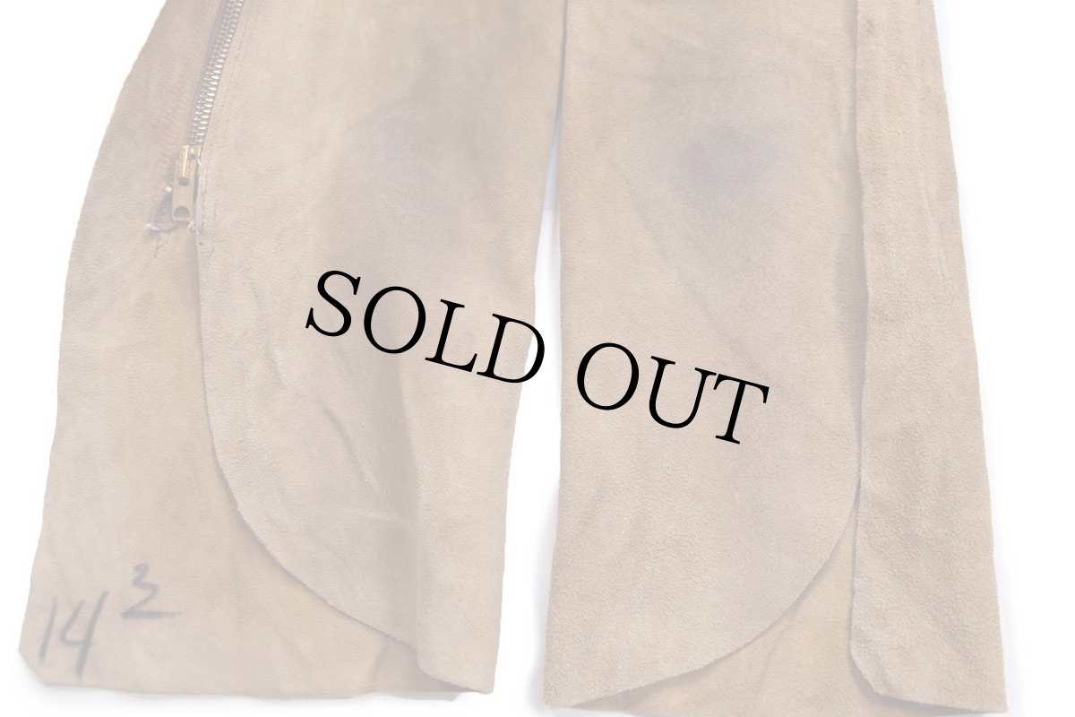 画像6: 60s UNKNOWN スエード レザーチャップス 茶 (6)