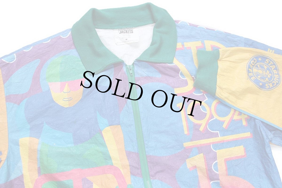 画像3: 90s STP 1994 Bicycle アート 全面プリント STARBUCKS COFFEE adidas YAKIMA SUBARU 協賛 ペーパージャケット M (3)