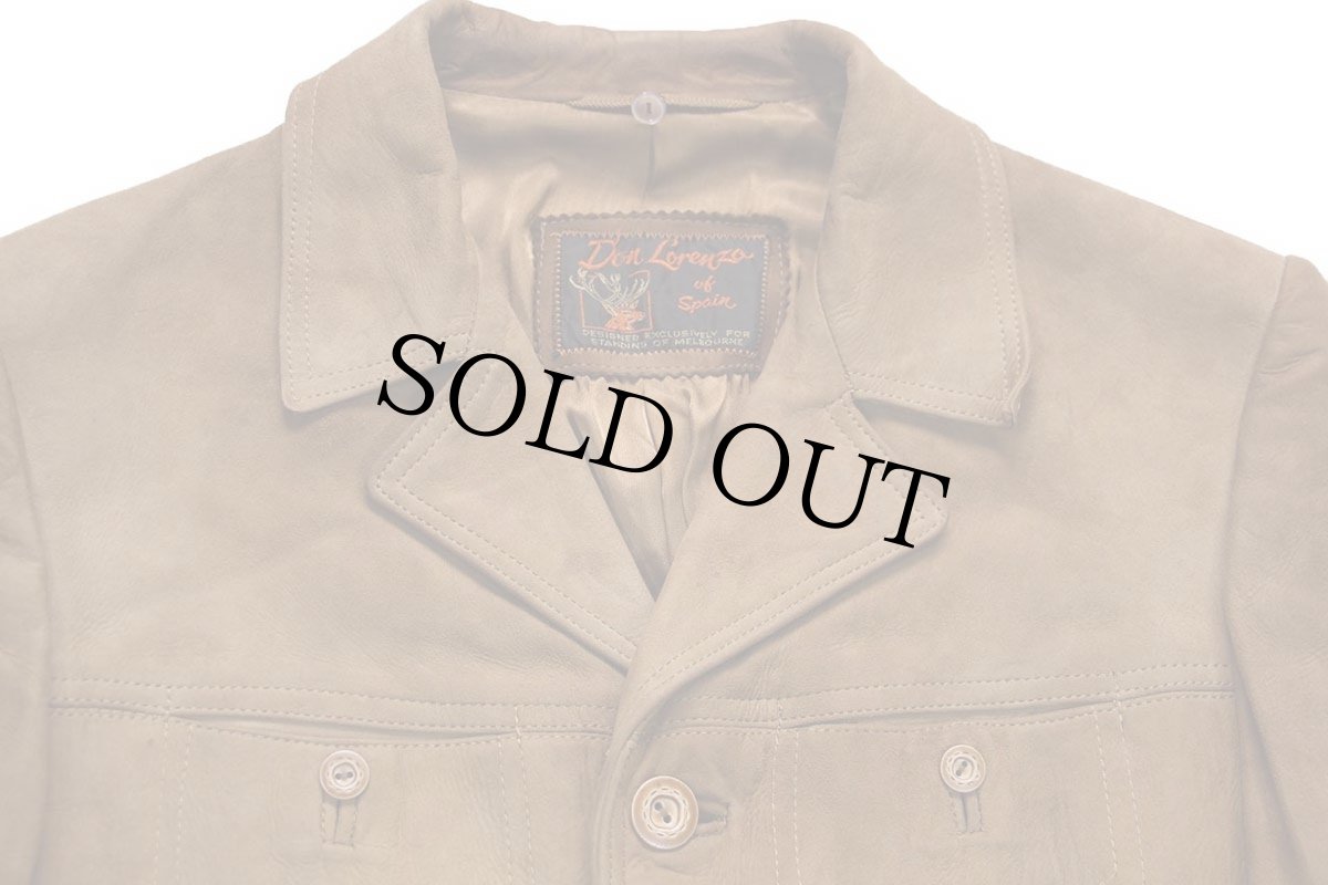 画像3: 70s Don Lorenzo × ROETAN LEATHERS ディアスキン スエード レザージャケット 茶 40 (3)