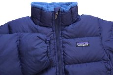 画像3: 00s patagoniaパタゴニア DOWN JACKET ナイロン ダウンジャケット 紺 KIDS' XS 5-6 (3)