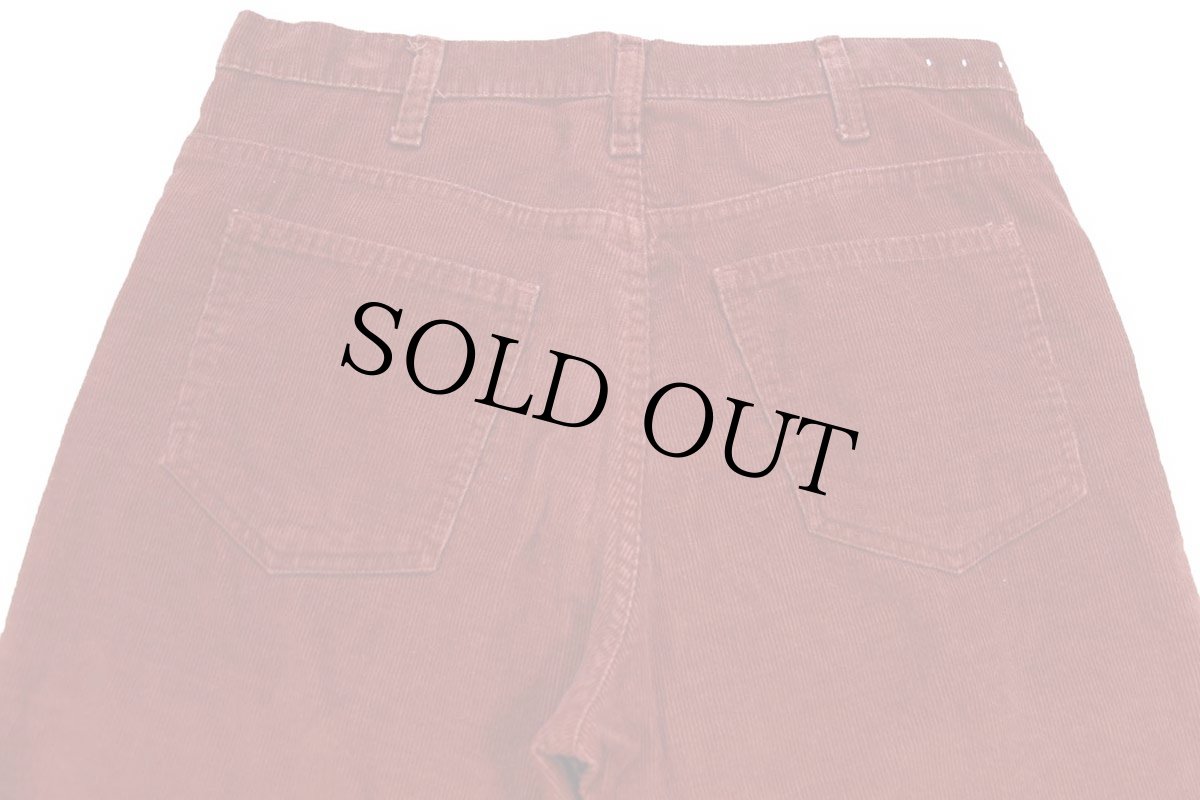 画像5: 70s JCPenney PLAIN POCKETS フレア コーデュロイパンツ 赤茶 W34 (5)