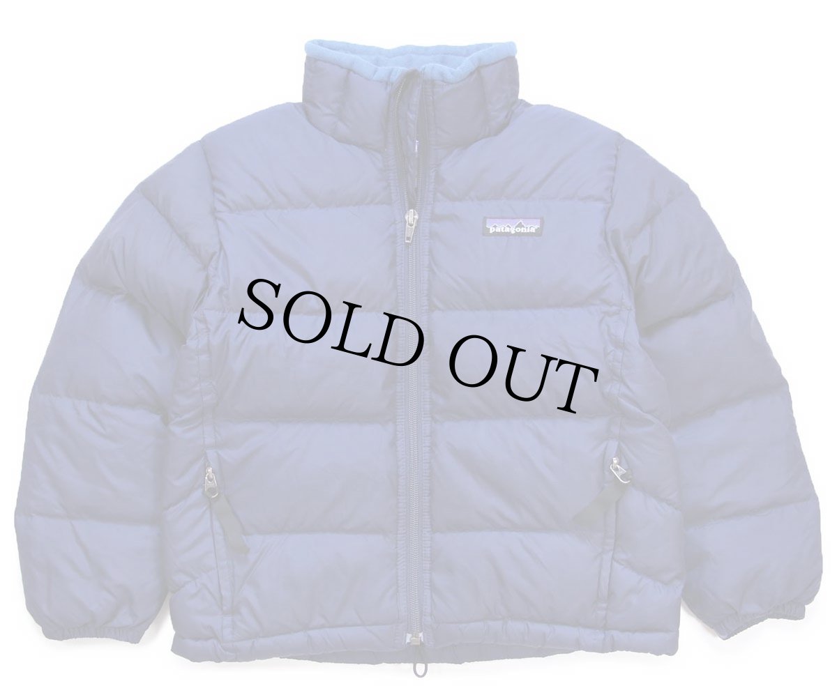 画像1: 00s patagoniaパタゴニア DOWN JACKET ナイロン ダウンジャケット 紺 KIDS' XS 5-6 (1)