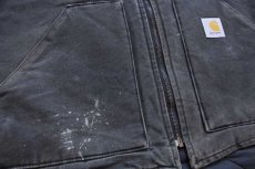 画像6: 00s USA製 carharttカーハート キルティングライナー ダックベスト 黒 フェード XL (6)