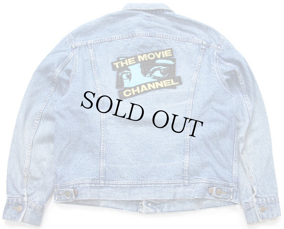 画像1: 90s Leeリー THE MOVIE CHANNEL 刺繍 デニムジャケット 4ポケット 44L (1)