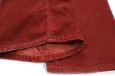 画像8: 70s JCPenney PLAIN POCKETS フレア コーデュロイパンツ 赤茶 W34 (8)