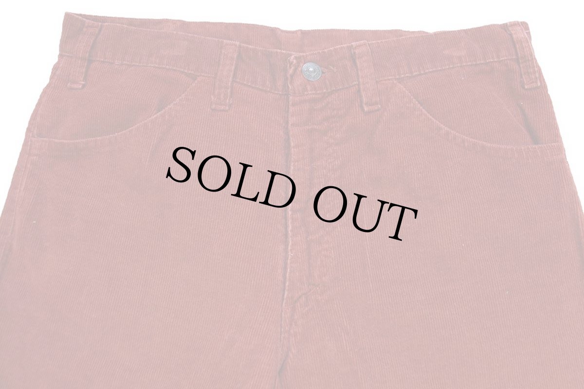 画像4: 70s JCPenney PLAIN POCKETS フレア コーデュロイパンツ 赤茶 W34 (4)