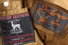 画像4: 70s Don Lorenzo × ROETAN LEATHERS ディアスキン スエード レザージャケット 茶 40 (4)