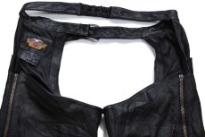 画像4: HARLEY-DAVIDSON ハーレー ダビッドソン レザーチャップス 黒 (4)