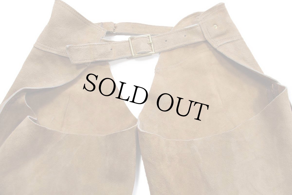 画像3: 60s UNKNOWN スエード レザーチャップス 茶 (3)