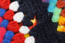 画像5: スクエア モチーフ ニット グラニー ブランケット 黒★F カギ編み (5)