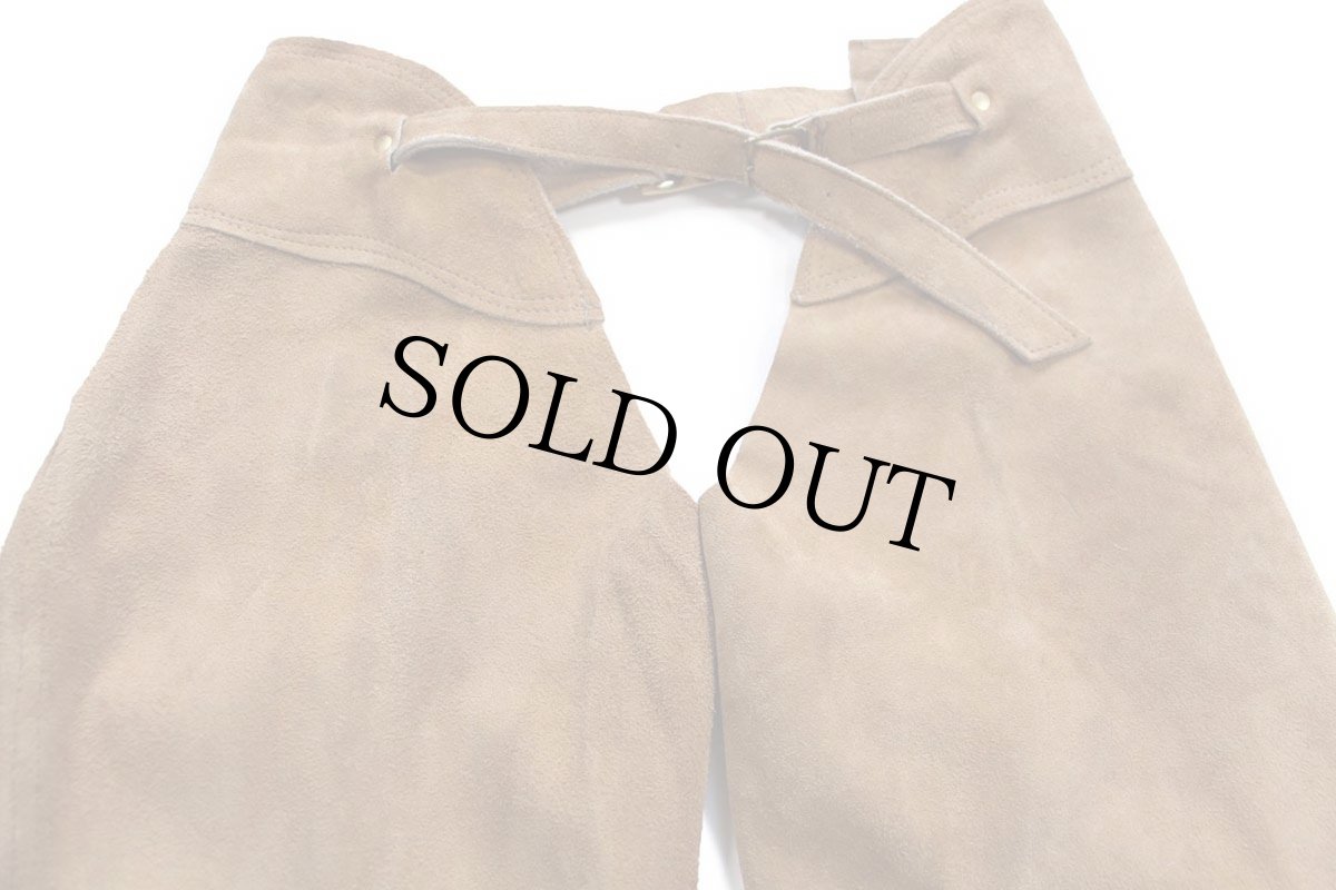 画像4: 60s UNKNOWN スエード レザーチャップス 茶 (4)