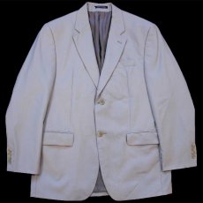 画像1: 90s カナダ製 ラルフローレン × Dillard's 2つボタン ウール テーラードジャケット グレーベージュ 39R★ブレザー (1)