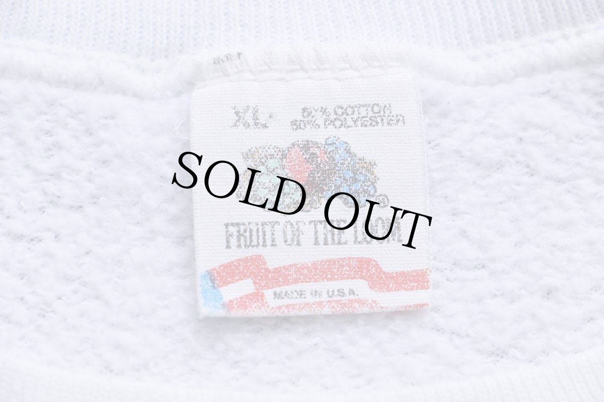 画像5: 80s USA製 星条旗 リボン 発泡プリント スウェット 白 XL (5)