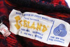 画像4: 70s スウェーデン製 ICELAND JERSEY MODELLER ノルディック柄 ボートネック ウールニット セーター M (4)