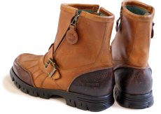 画像4: 90s POLO SPORT ポロ スポーツ ラルフローレン サイドジップ レザーブーツ 茶 10D (4)