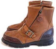 画像2: 90s POLO SPORT ポロ スポーツ ラルフローレン サイドジップ レザーブーツ 茶 10D (2)