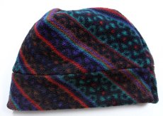 画像2: 90s USA製 EMS ロゴ刺繍 総柄 フリースキャップ (2)