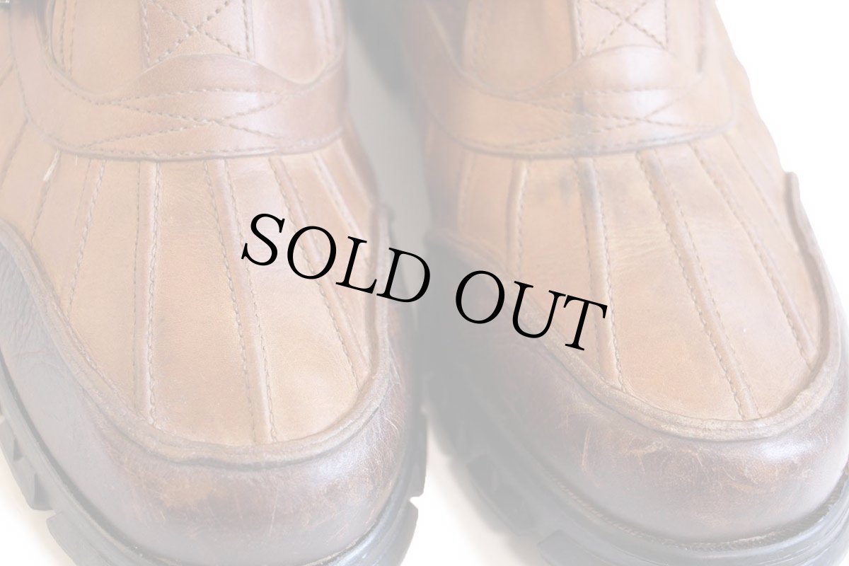 画像10: 90s POLO SPORT ポロ スポーツ ラルフローレン サイドジップ レザーブーツ 茶 10D (10)