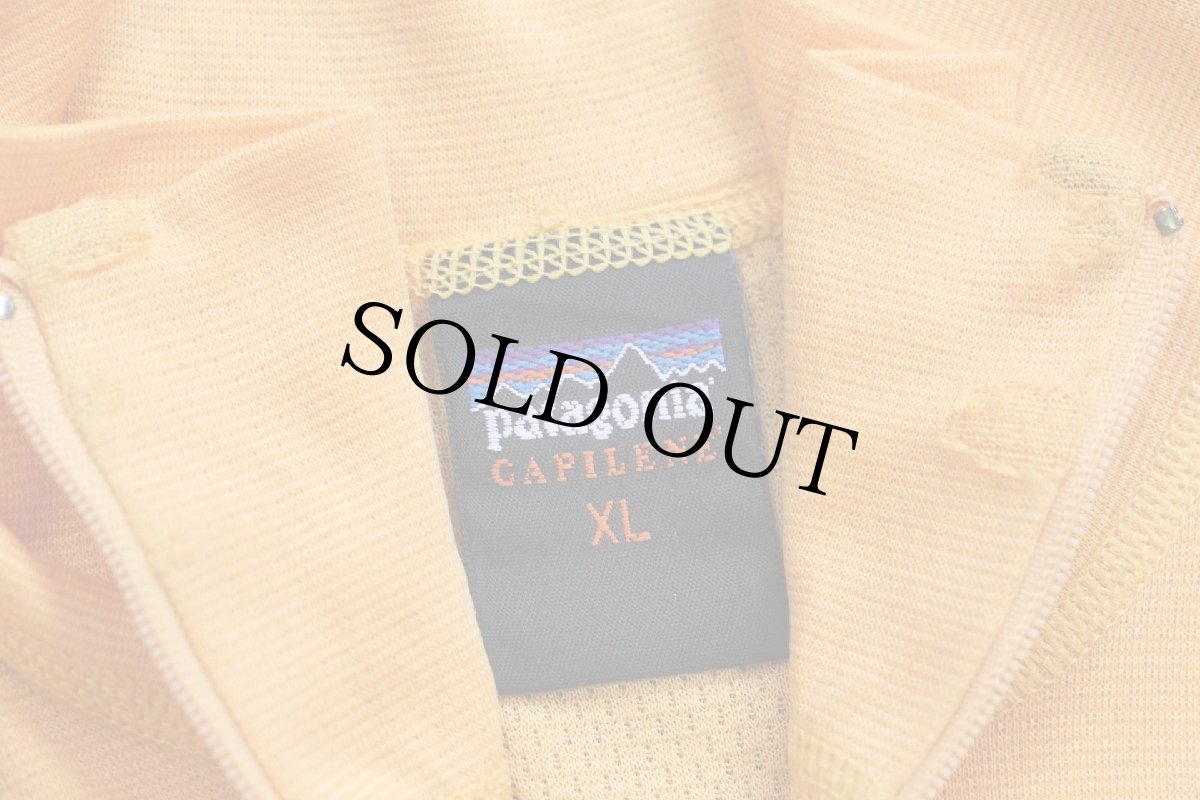 画像4: 90s patagoniaパタゴニア CAPILENEキャプリーン ハイネック ハーフジップ アンダーシャツ 薄オレンジ XL (4)